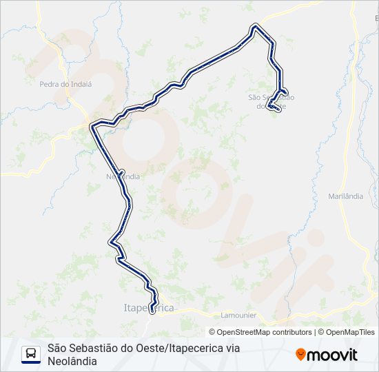 Mapa da linha SÃO CRISTÓVÃO 3044.2 de ônibus