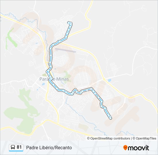 Mapa da linha 81 de ônibus
