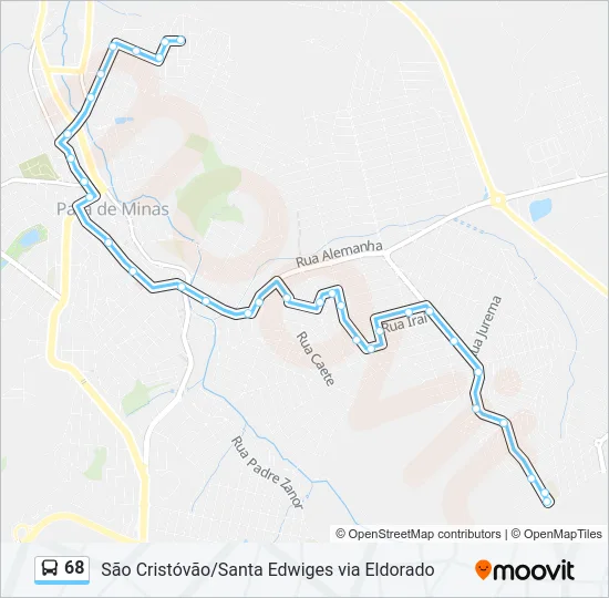 68 Bus Line Map
