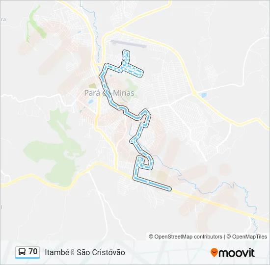 70 Bus Line Map