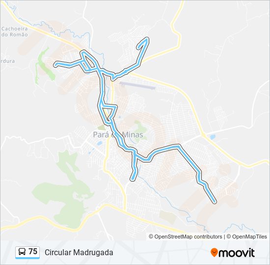 Mapa de 75 de autobús