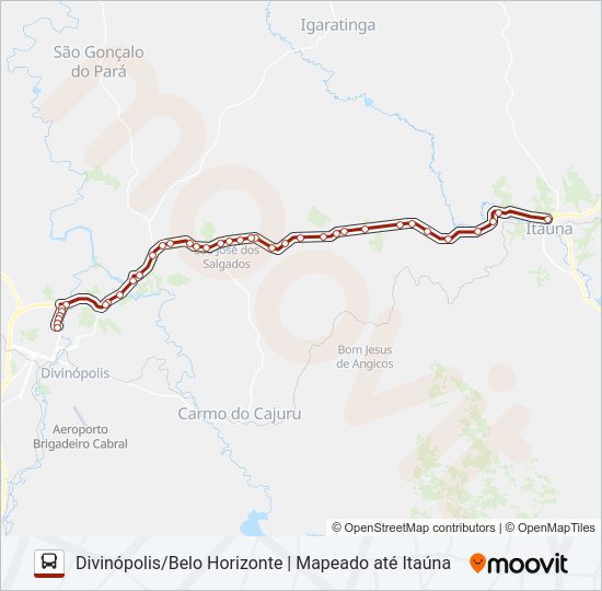 Mapa da linha TEIXEIRA 1089 de ônibus