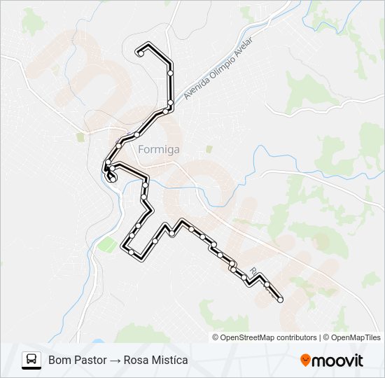 Mapa da linha  04 de ônibus