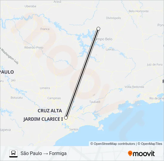 FORMIGA X SÃO PAULO Bus Line Map