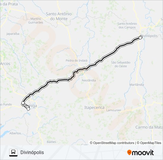 Mapa de FORMIGA / DIVINÓPOLIS de autobús