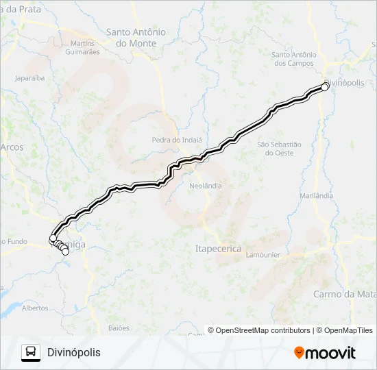 FORMIGA / DIVINÓPOLIS Bus Line Map