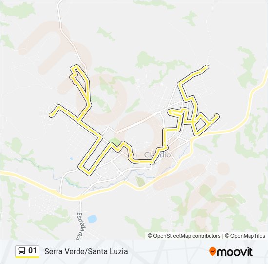 Mapa da linha 01 de ônibus