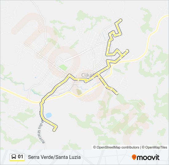 Mapa da linha 01 de ônibus