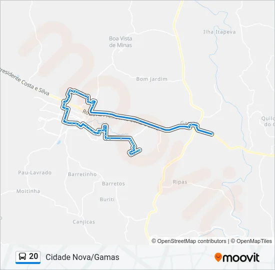 20 Bus Line Map