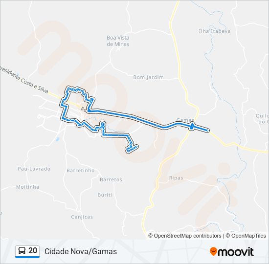 20 bus Line Map