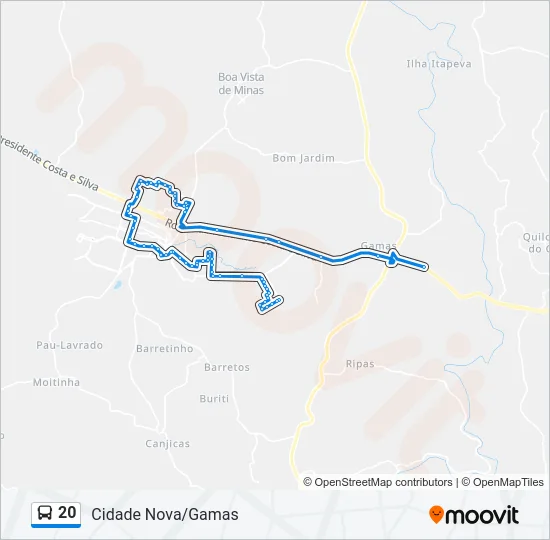 20 Bus Line Map