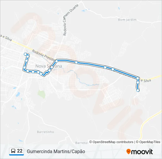 22 Bus Line Map