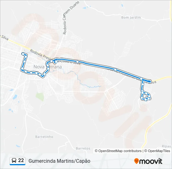 22 Bus Line Map