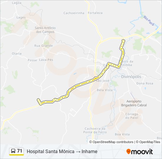 Mapa de 71 de autobús