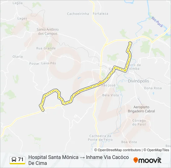 71 Bus Line Map