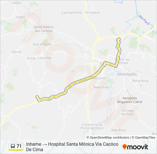 71 Bus Line Map