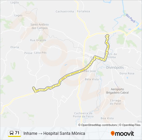 Mapa de 71 de autobús