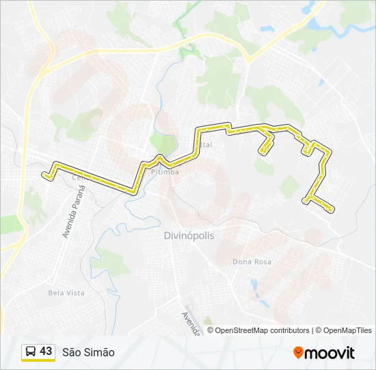 43 Bus Line Map