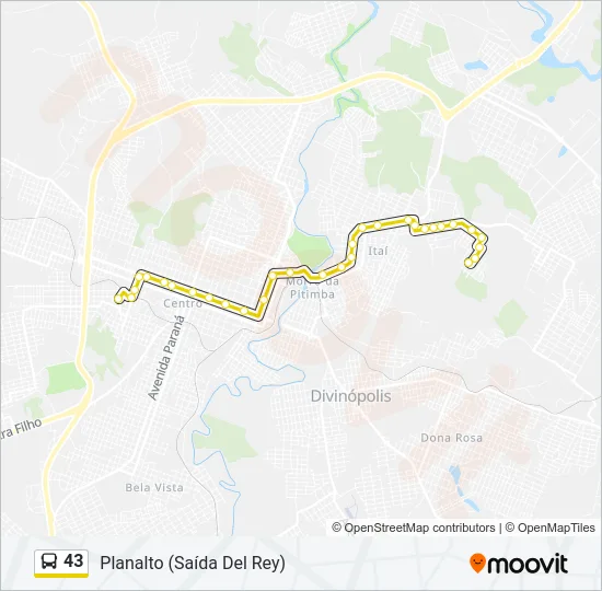 43 Bus Line Map