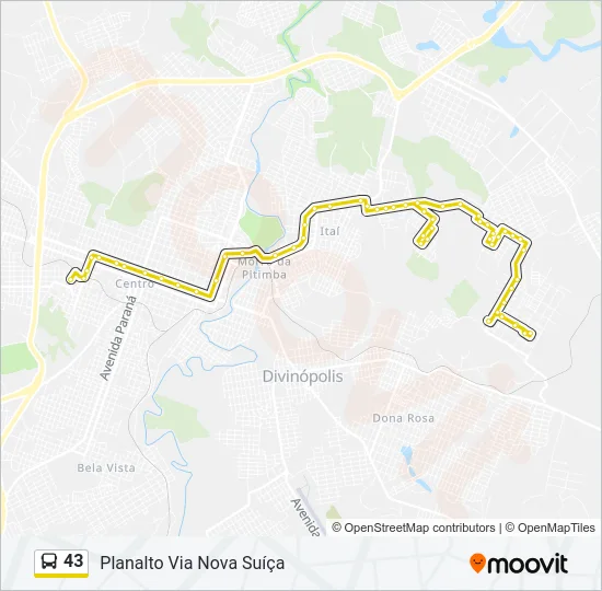 43 Bus Line Map