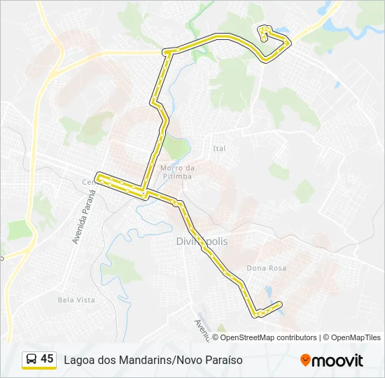 45 Bus Line Map