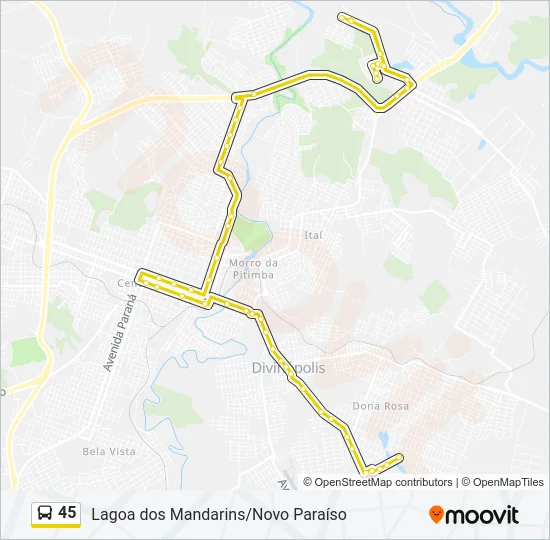 45 Bus Line Map