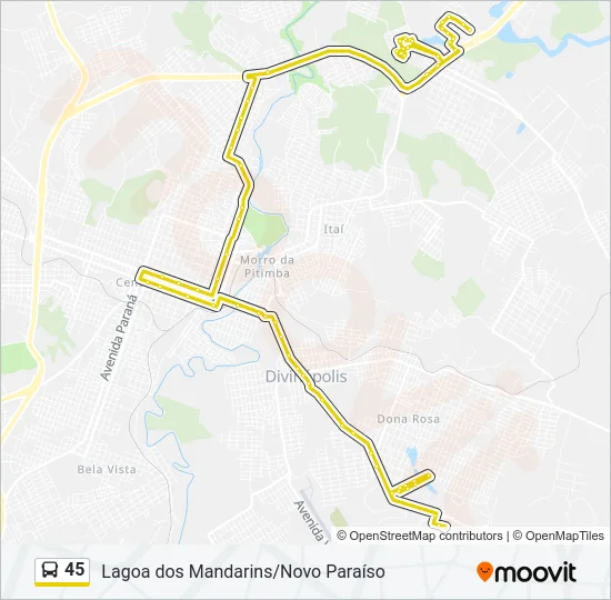 45 Bus Line Map