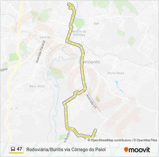 47 Bus Line Map