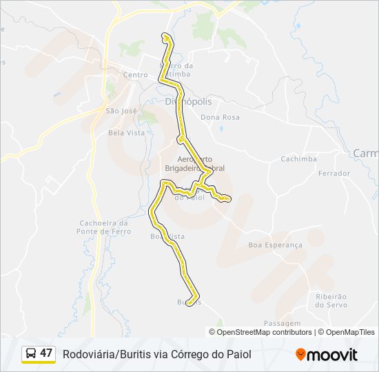 47 bus Line Map