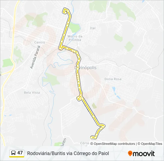 47 Bus Line Map