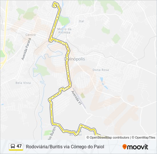 Mapa de 47 de autobús