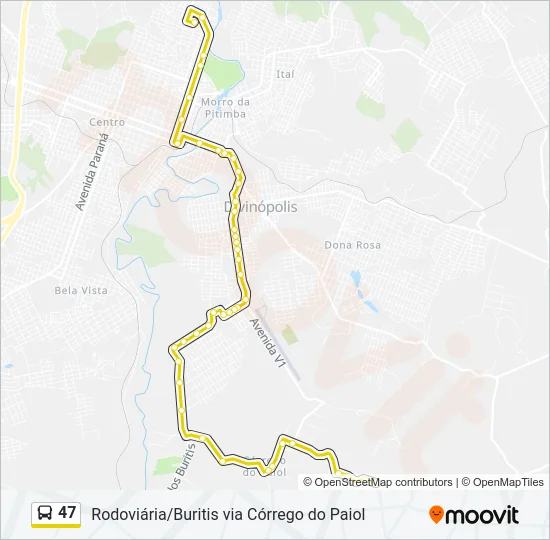 47 Bus Line Map