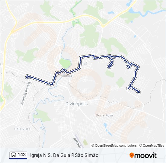 Mapa de 143 de autobús