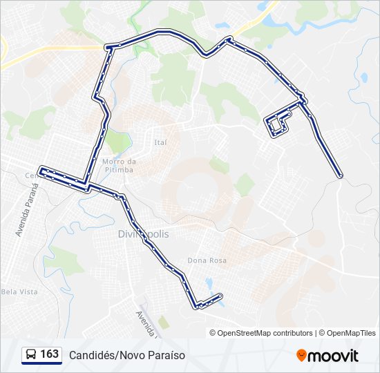 163 bus Line Map