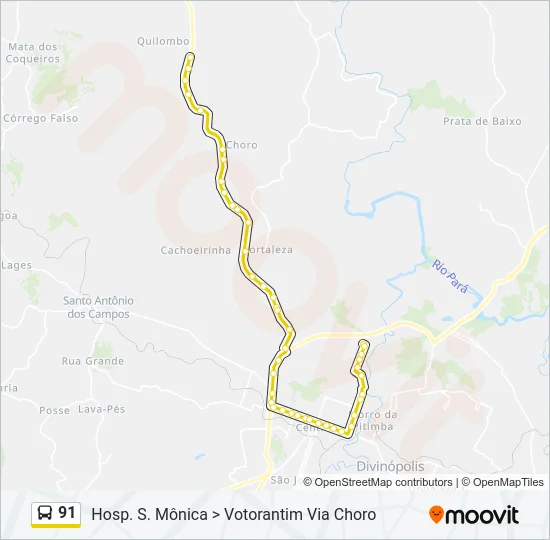 91 Bus Line Map