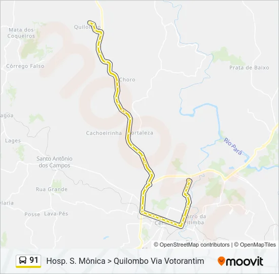 91 Bus Line Map