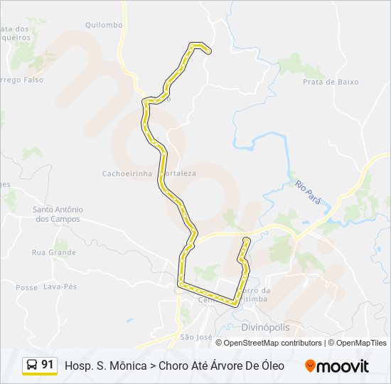 Mapa de 91 de autobús