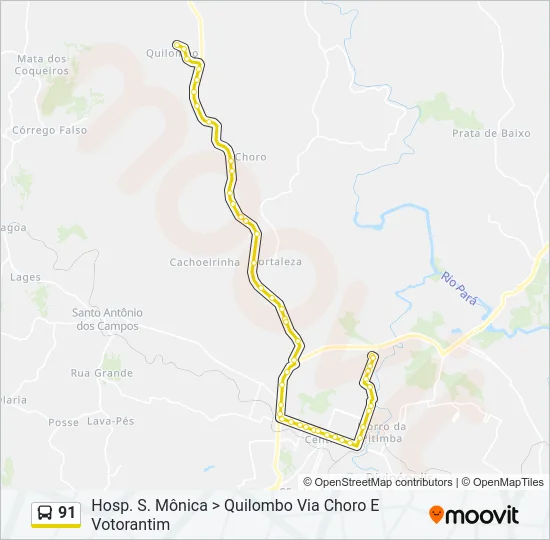91 Bus Line Map