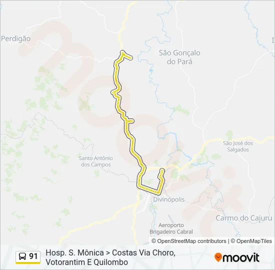 91 Bus Line Map
