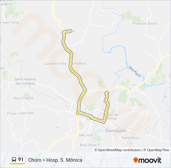 Mapa de 91 de autobús