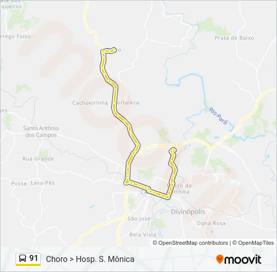 91 Bus Line Map