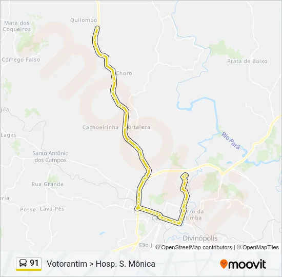91 Bus Line Map