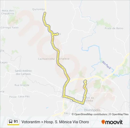 91 Bus Line Map