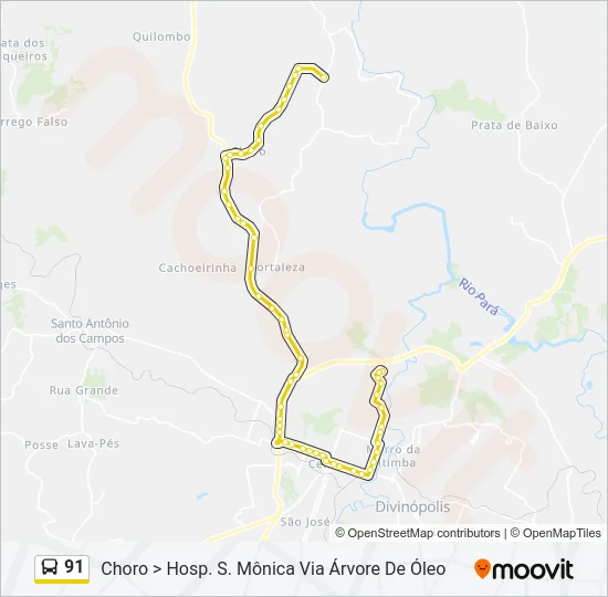 91 Bus Line Map