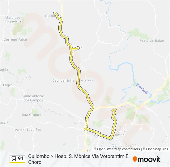 91 Bus Line Map