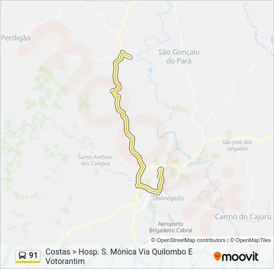 91 Bus Line Map
