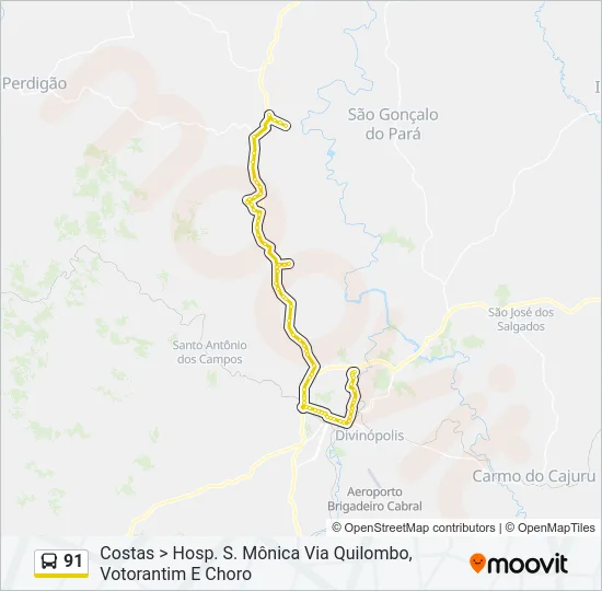 91 Bus Line Map