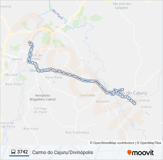 Mapa de 3742 de autobús