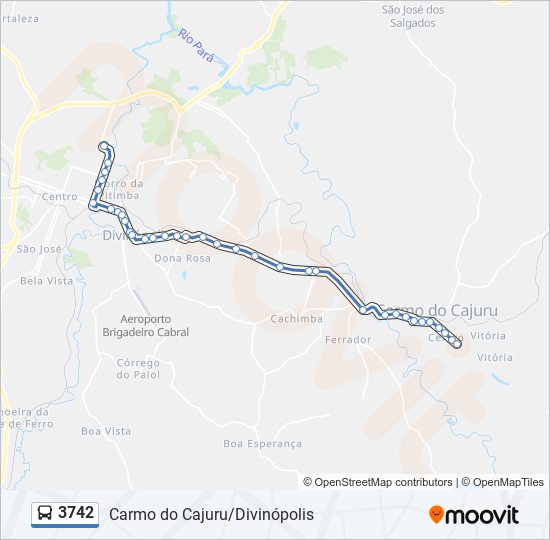 Mapa de 3742 de autobús