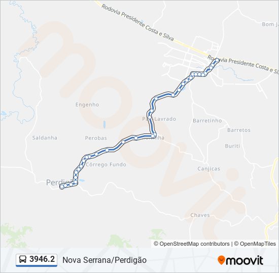 Mapa de 3946.2 de autobús